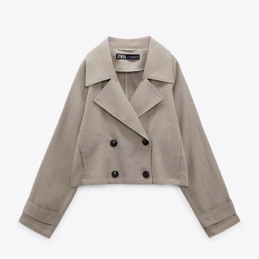 Zara Cropped Linen Trench